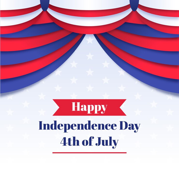 Vector Gratis independence day with curtain