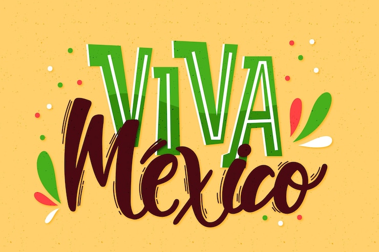 Vector Gratis independencia de mexico lettering