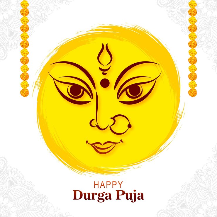 Vector Gratis indian religion festival durga puja face card background