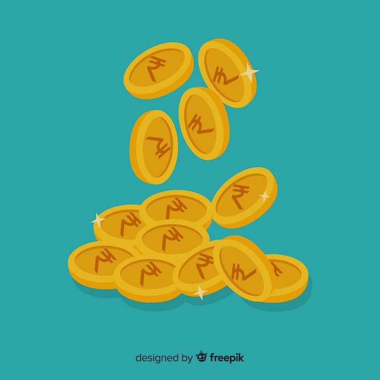 Vector Gratis indian rupee coins falling