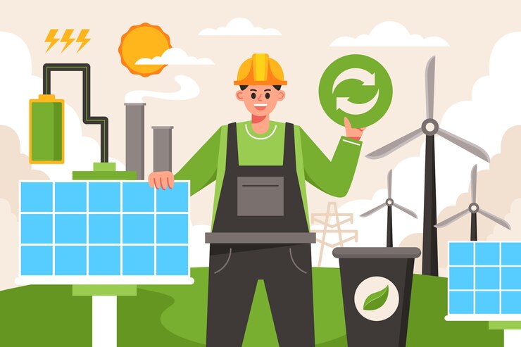 Vector Gratis industry flat biogas illustration