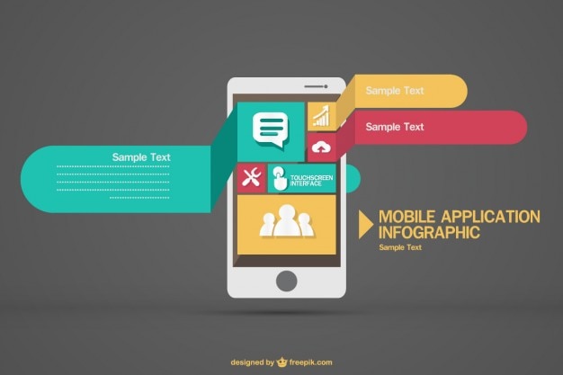 Vector Gratis infografis aplikasi seluler