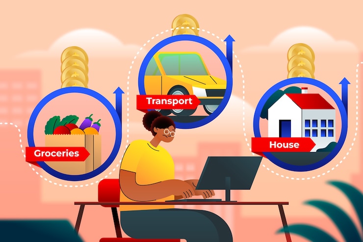 Vector Gratis infografis biaya hidup gradien