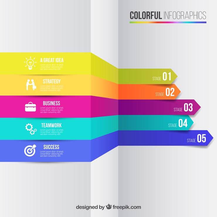 Vector Gratis infografis bisnis dalam gaya penuh warna