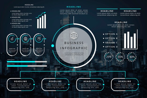 Infografis bisnis dengan foto