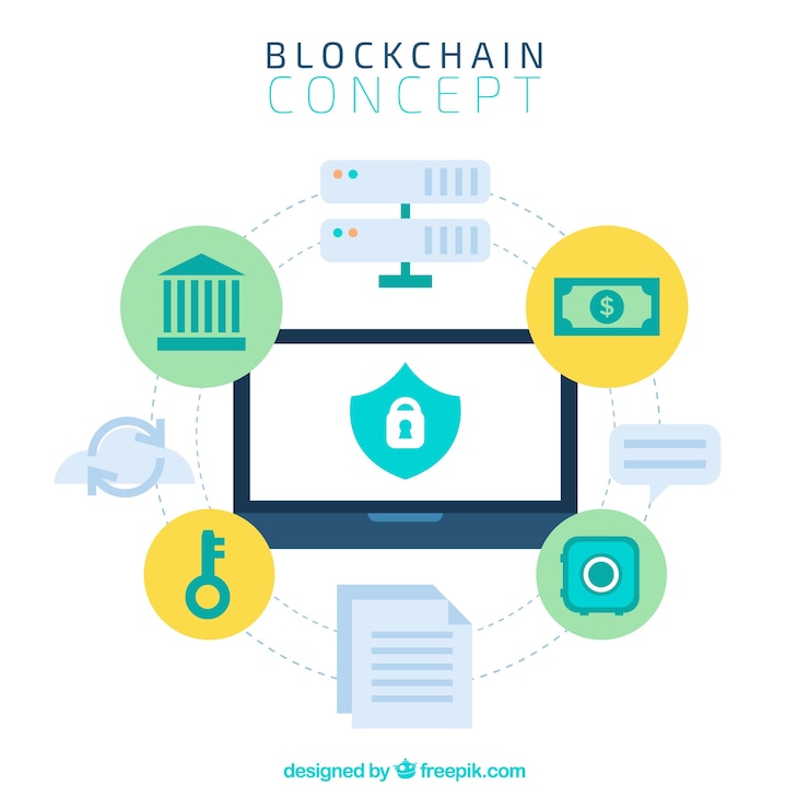 Vector Gratis infografis blockchain