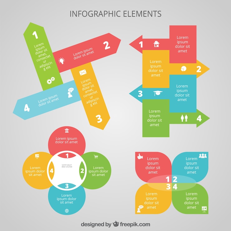 Vector Gratis infographic elements in colorful style