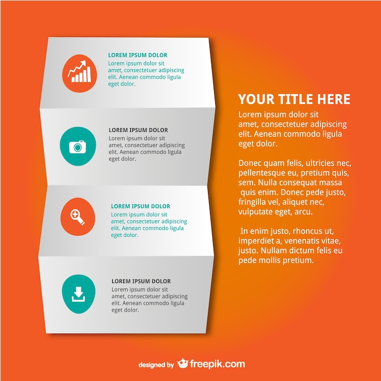 Vector Gratis infographic folded paper design 