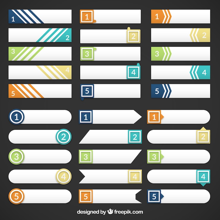 Vector Gratis infographic labels pack
