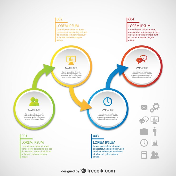 Vector Gratis infographic template with round shapes