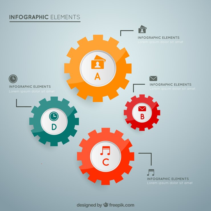 Vector Gratis infographic with gears