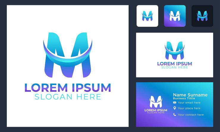 Vector Gratis initial monogram letter m modern slash logo design vector