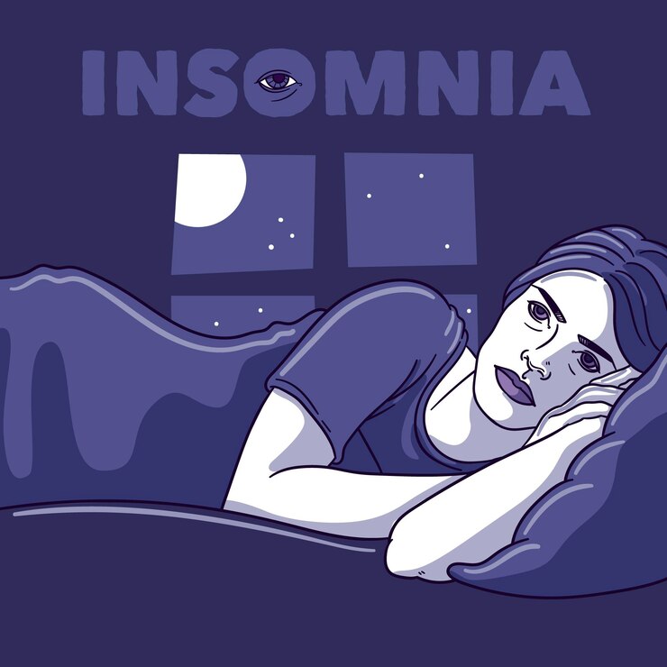 Vector Gratis insomnia concept with woman