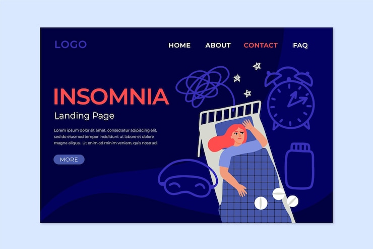 Vector Gratis insomnia landing page style