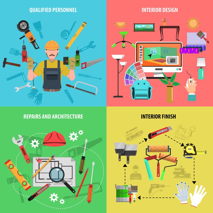 Vector Gratis interior design set