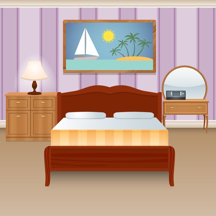 Vector Gratis interior kamar tidur