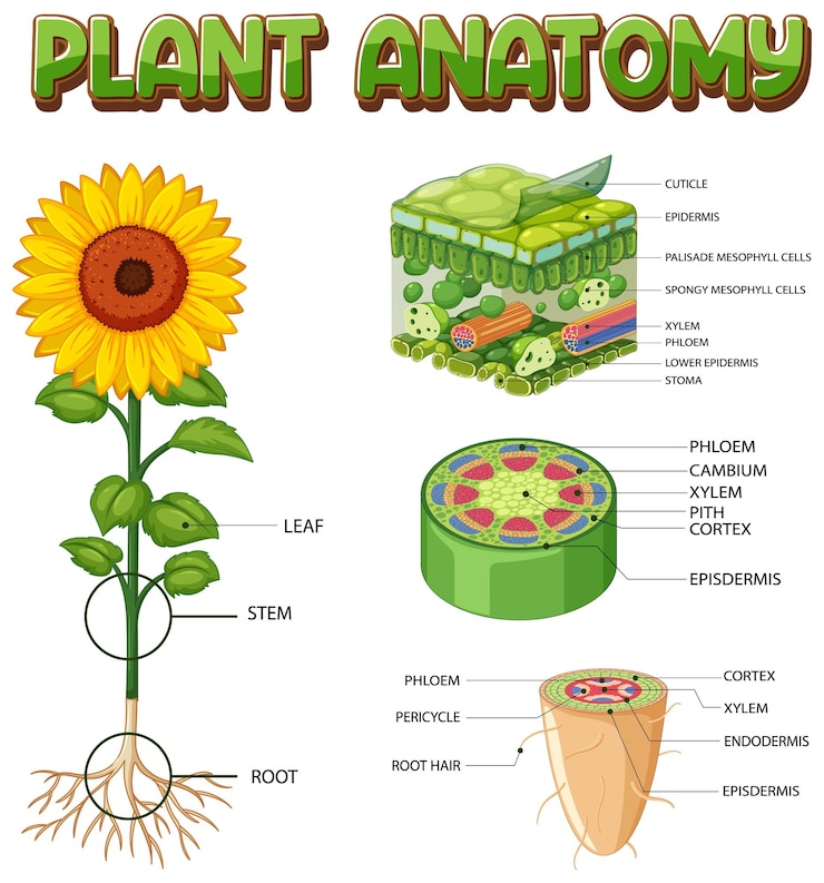 Vector Gratis internal structure of plant diagram