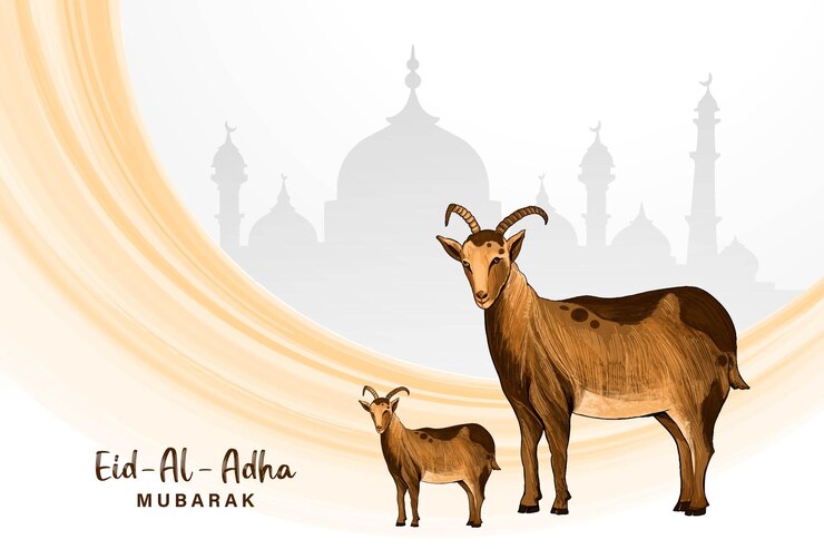 Vector Gratis islamic festival eid al adha mubarak background with wave
