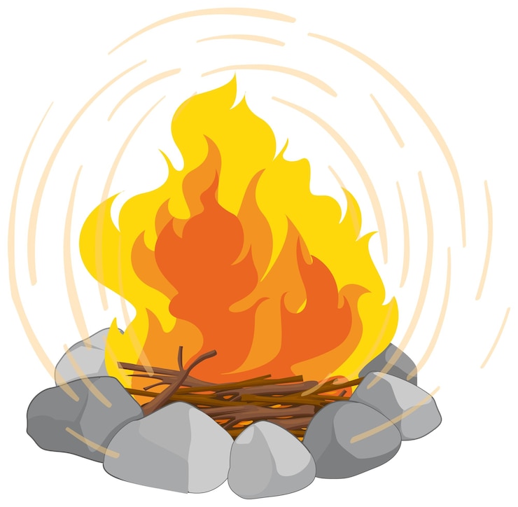 Vector Gratis isolated campfire on white background