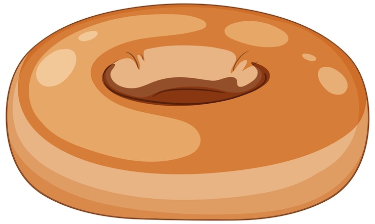 Vector Gratis isolated cartoon plain bagel