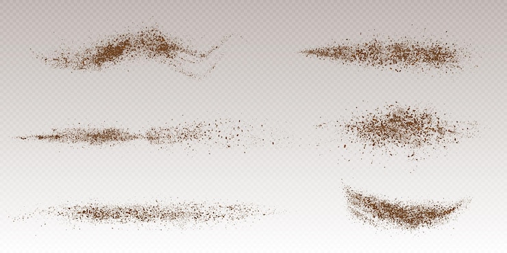 Vector Gratis isolated flying cocoa powder top view coffee dust