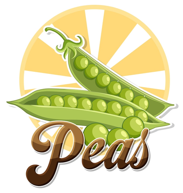 Vector Gratis isolated green peas cartoon