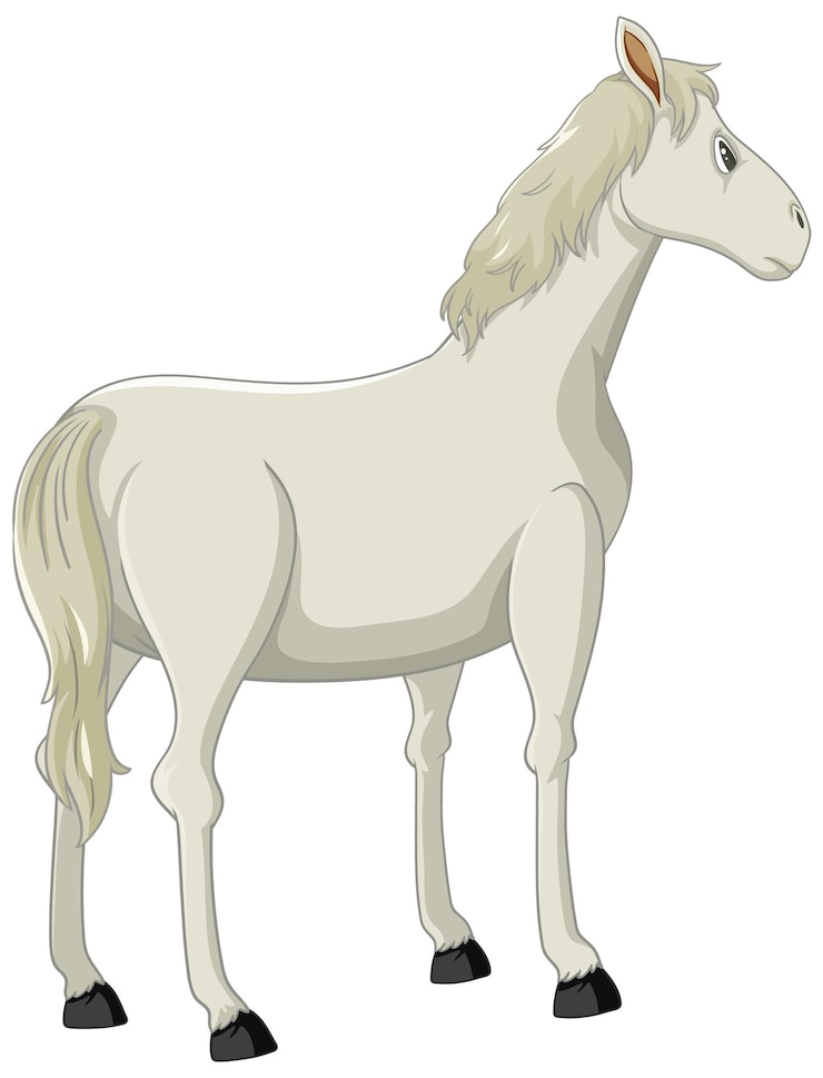 Vector Gratis isolated horse standing looking from the back