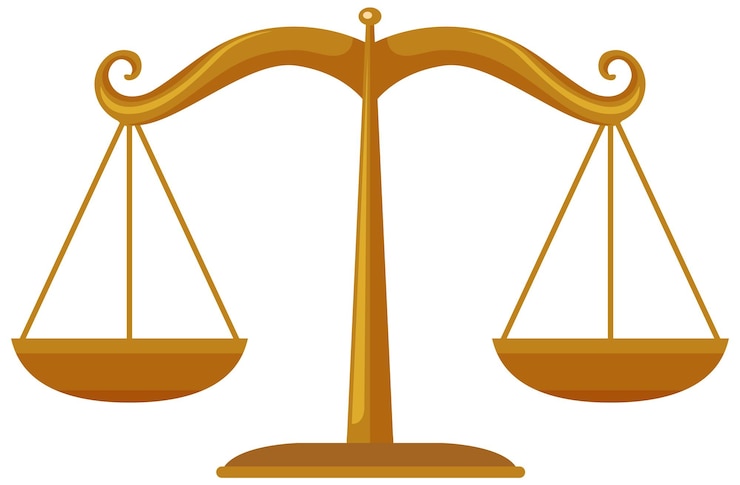 Vector Gratis isolated justice scales symbol on white background