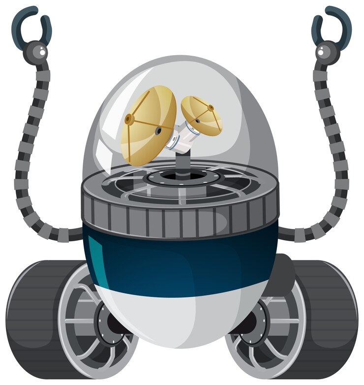 Vector Gratis isolated lunar roving vehicle on white background