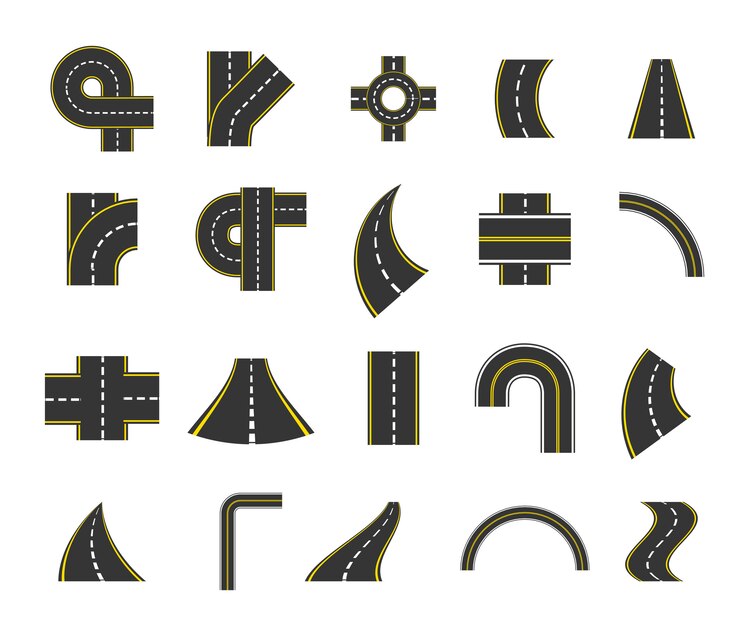 Vector Gratis isolated street icon set 