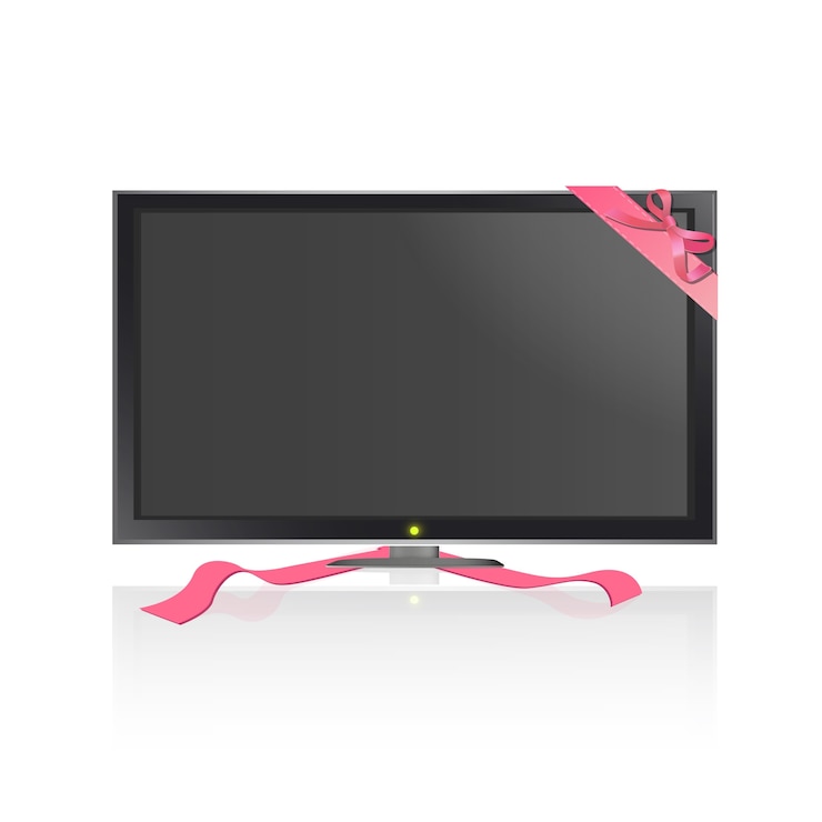 Vector Gratis isolated tv with ribbon