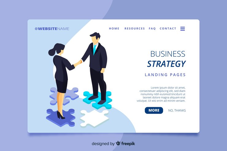 Vector Gratis isometric business landing page