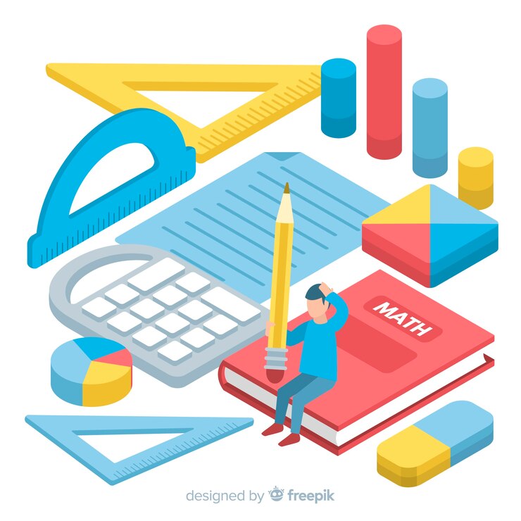 Vector Gratis isometric maths material background