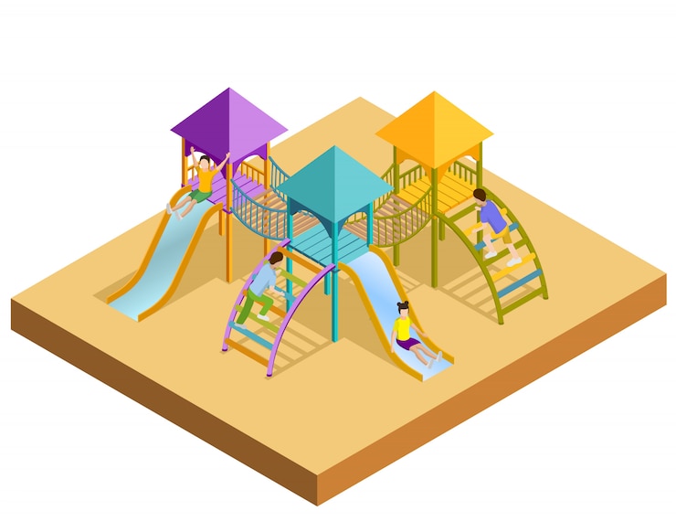 Vector Gratis isometric playground composition