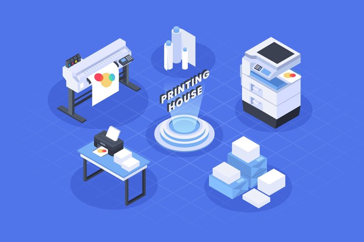 Vector Gratis isometric printing industry