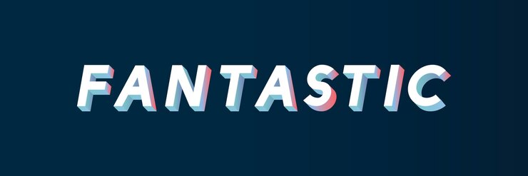 Vector Gratis isometric word fantastic typography on a black background vector