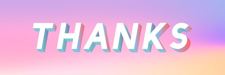 Vector Gratis isometric word thanks typography on a pastel gradient background