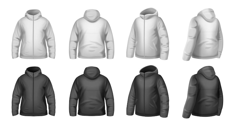 Vector Gratis jacket realistic set