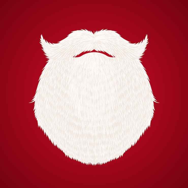 Vector Gratis janggut santa claus dengan latar belakang merah