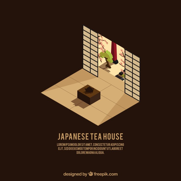 Vector Gratis japanese house in isometric style 