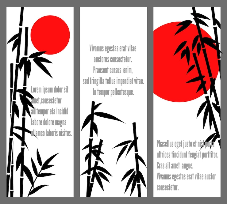 Vector Gratis japanese or chinese bambu banners.