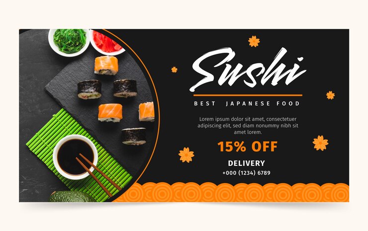 Vector Gratis japanese restaurant facebook template