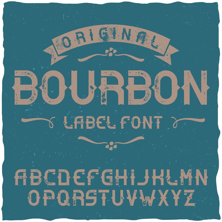 Vector Gratis jenis huruf vintage bernama bourbon