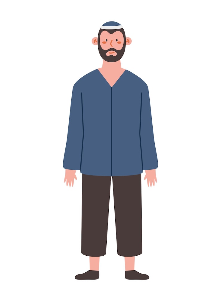 Vector Gratis jewish man with kippah