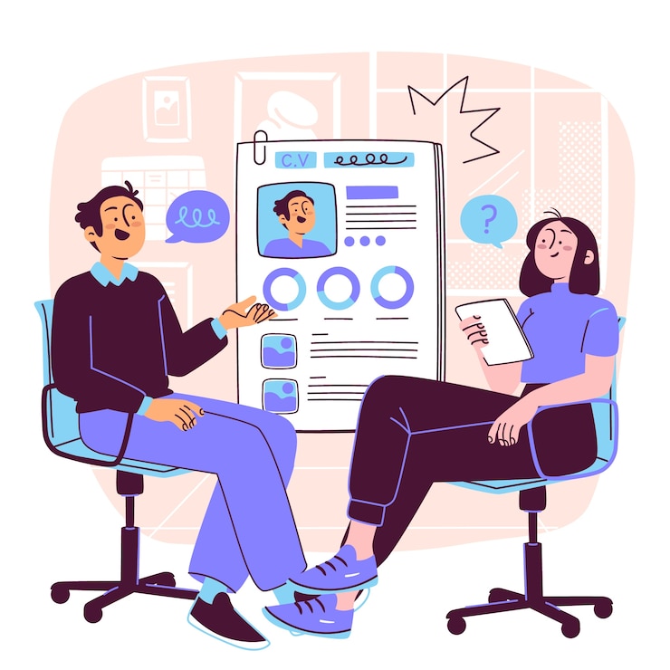 Vector Gratis job interview assessment concept illustration