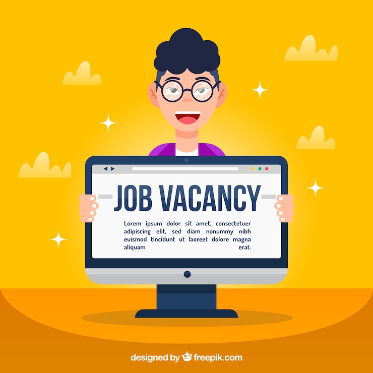Vector Gratis job vacancy background with boy