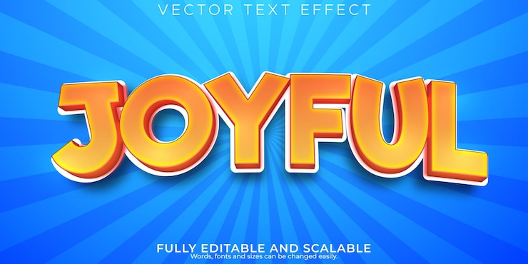 Vector Gratis joyful text effect editable cartoon and comic text style