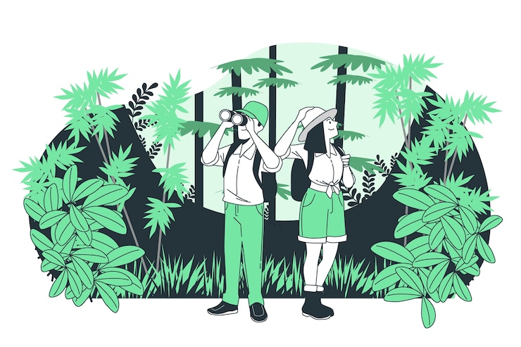 Vector Gratis jungle adventure concept illustration