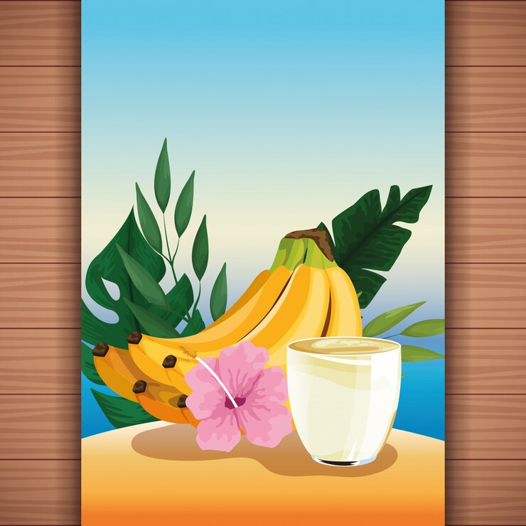 Vector Gratis jus buah segar tropis musim panas
