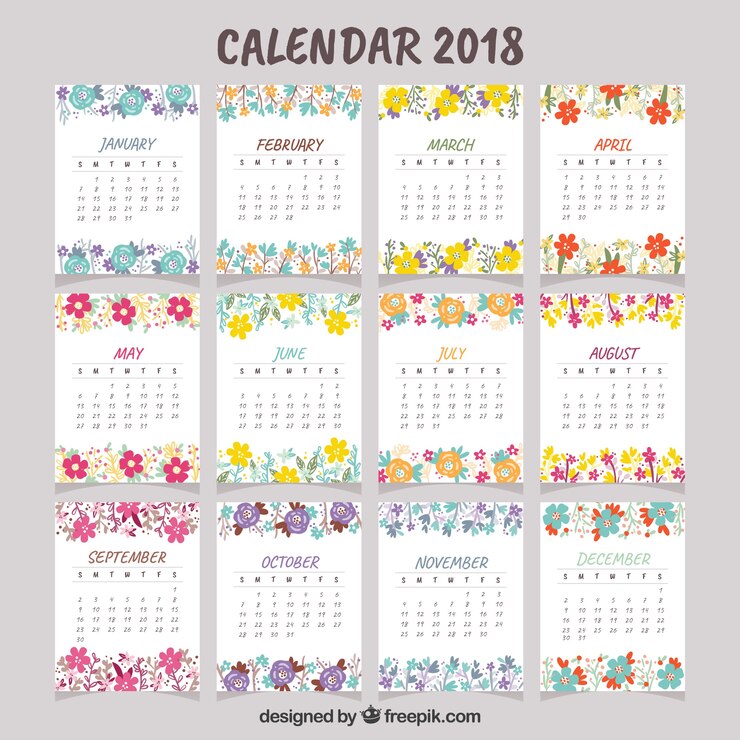 Vector Gratis kalender 2018 yang cantik
